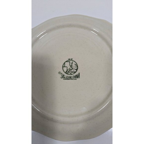 Syracuse China 12-C Beige Brown Scalloped Dinner Plate Floral Vine - Picture 6 of 6